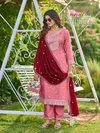 Nidhika By Aanchi Crystal Silk Kurti With Bottom Dupatta